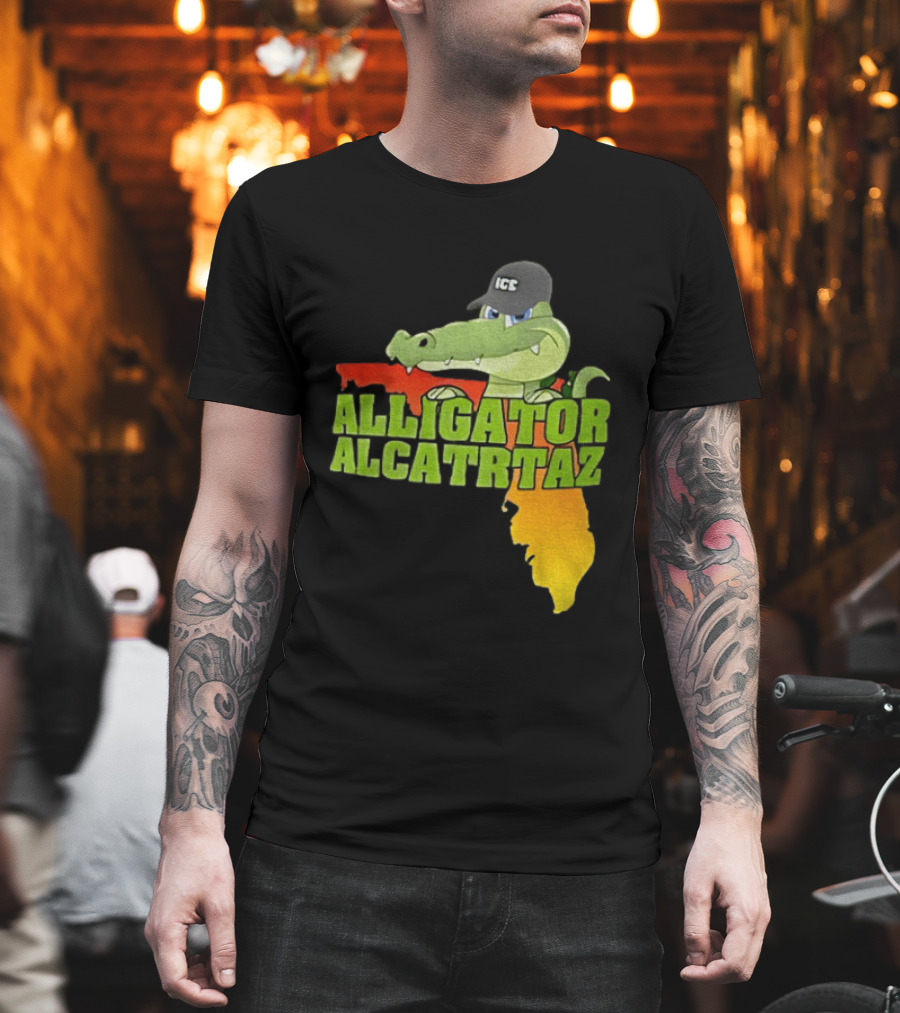 Alligator Alcatraz ICC Ice Cap Florida Map T-Shirt
