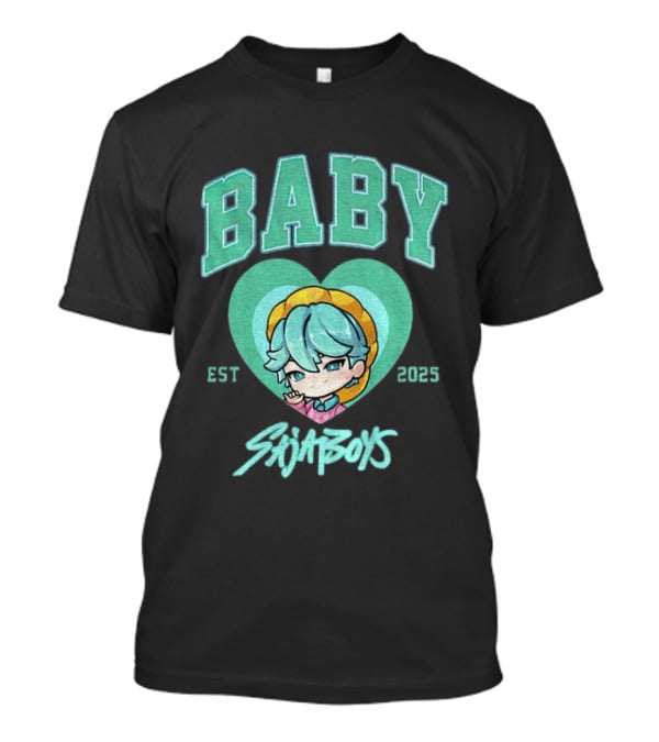 Baby Saja Boys Kpop Demon Hunters Est 2025 Anime Character Heart T-Shirt