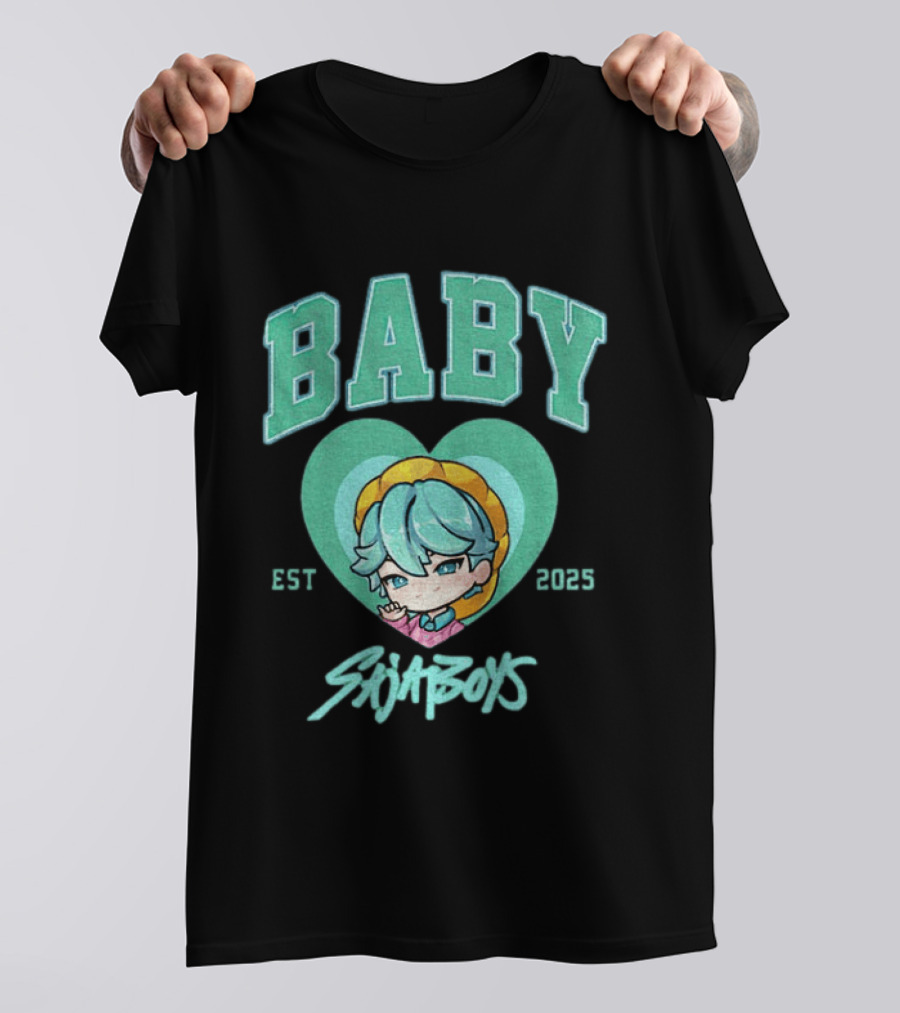 Baby Saja Boys Kpop Demon Hunters Est 2025 Anime Character Heart T-Shirt