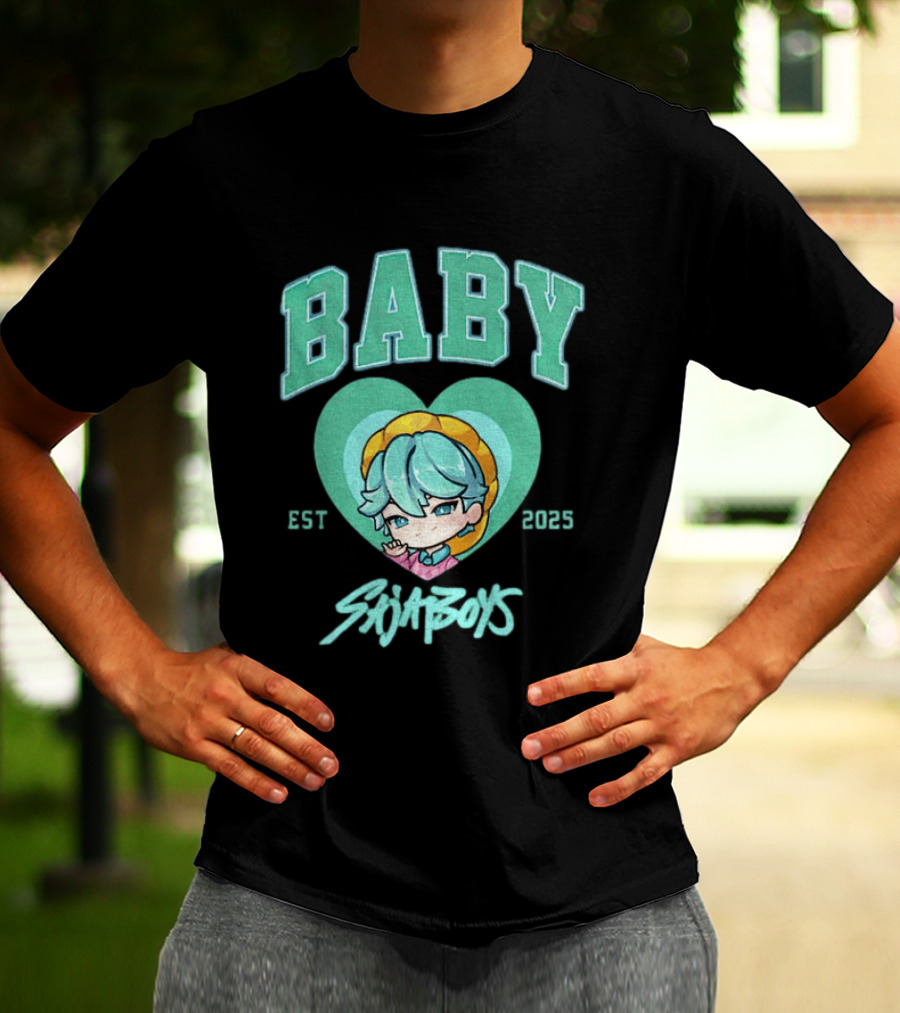 Baby Saja Boys Kpop Demon Hunters Est 2025 Anime Character Heart T-Shirt