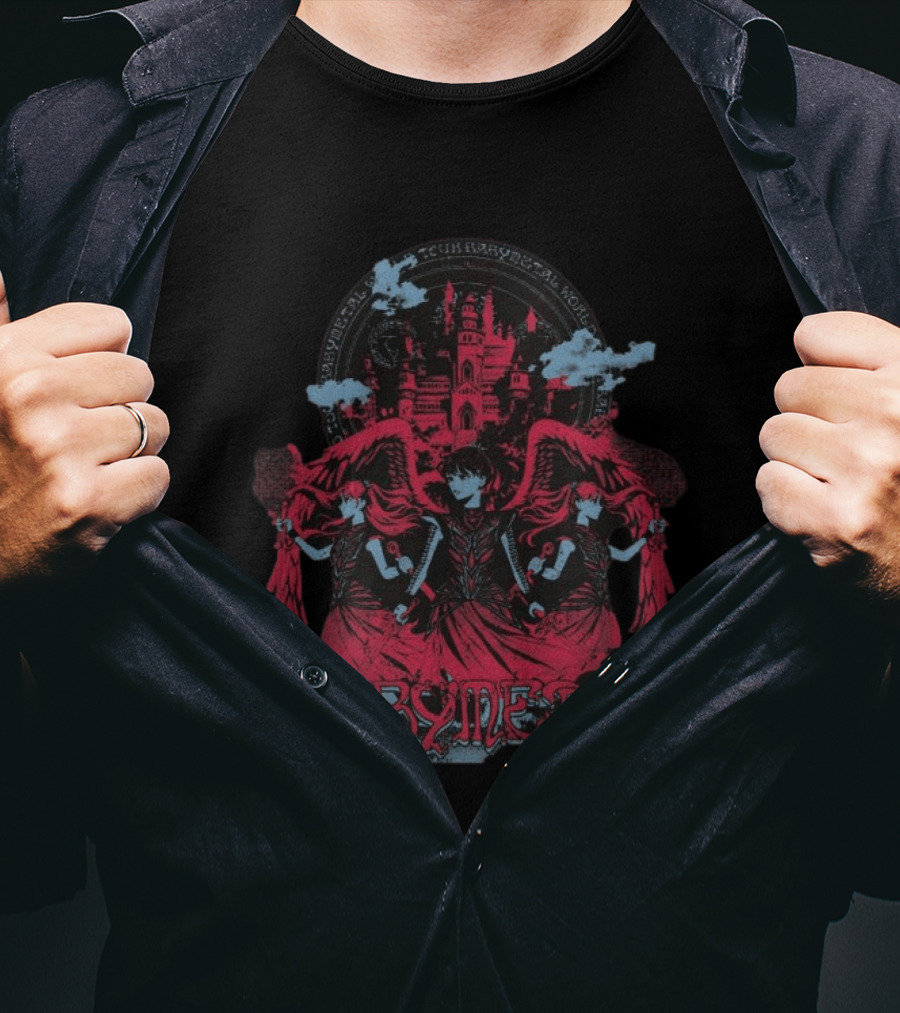 Babymetal Kingslayer Team Babymetal Corps Red Gothic Angels And Castle T-Shirt