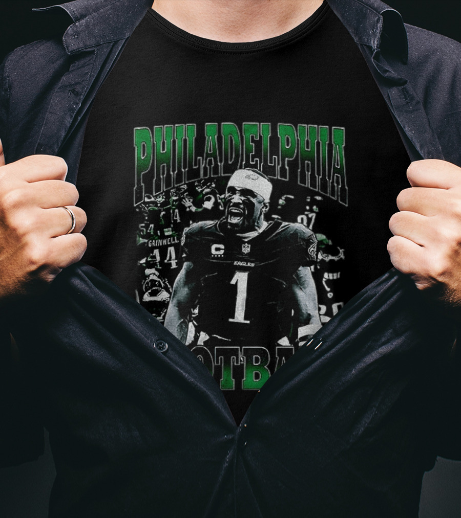 Philadelphia Eagles Football Jalen Hurts Shout Loudly Number 1 T-Shirt