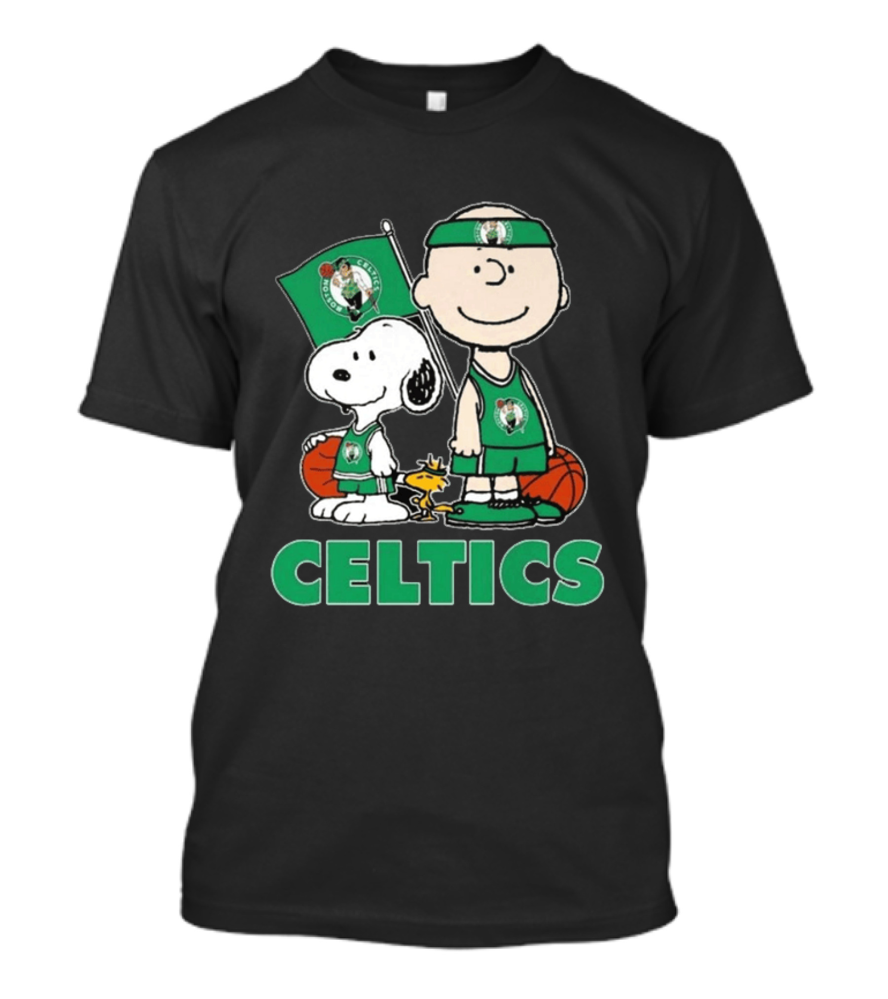 Boston Celtics Snoopy Charlie Brown Peanuts Friends Basketball 2024 T-Shirt