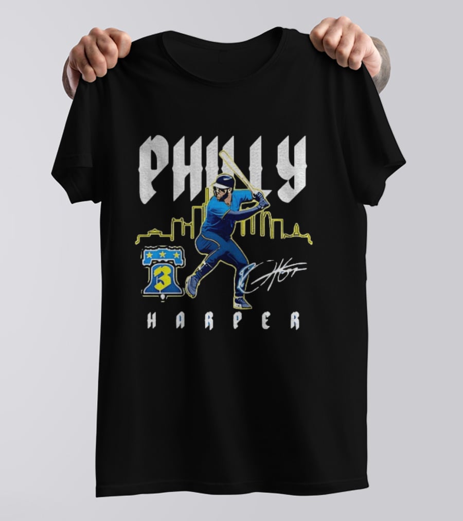 Philly Harper Bryce Philadelphia Phillies City Connect Player MLB Skyline T-Shirt