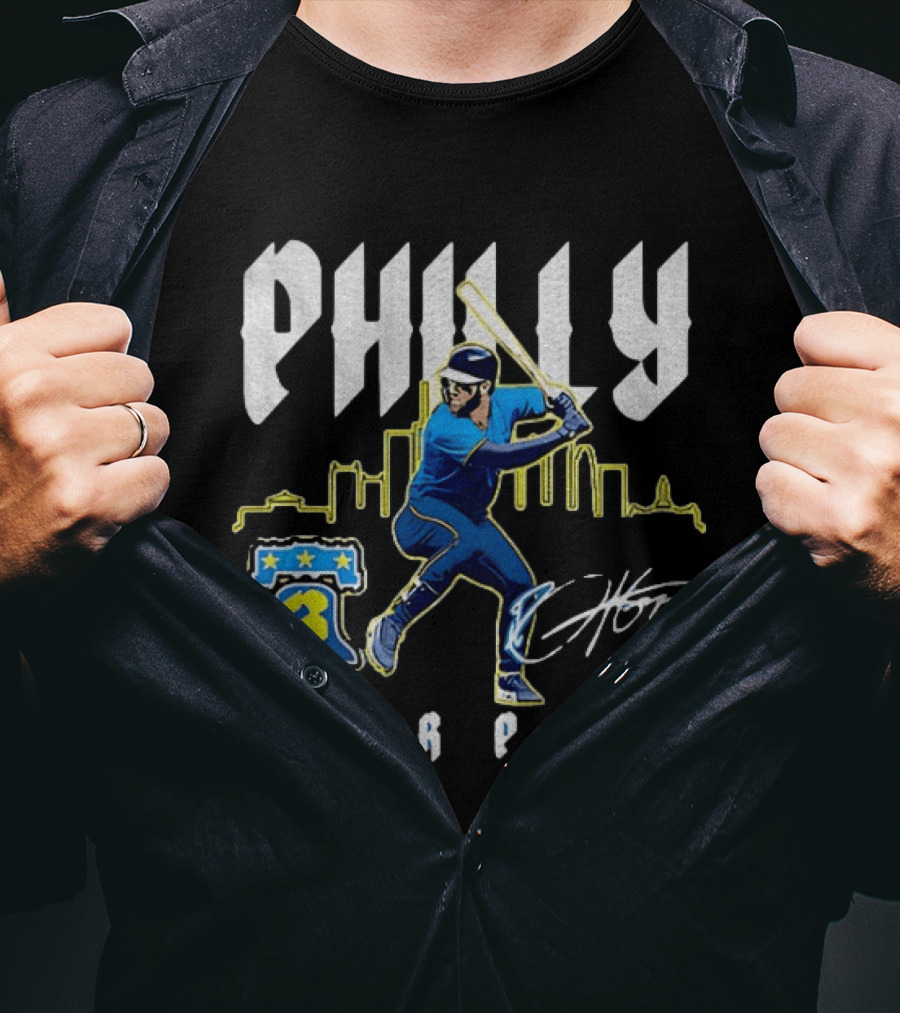 Philly Harper Bryce Philadelphia Phillies City Connect Player MLB Skyline T-Shirt