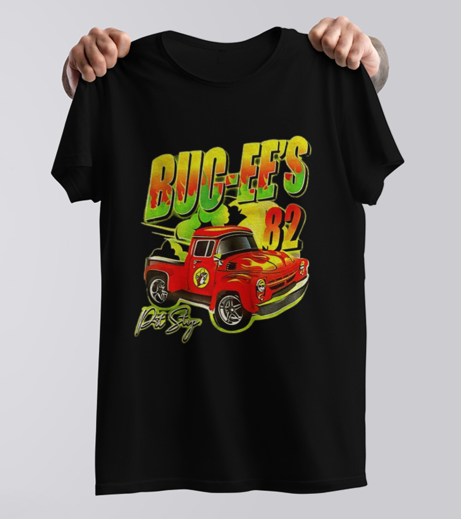 Buc Ee's 82 Pit Stop Vintage Red Truck T-Shirt