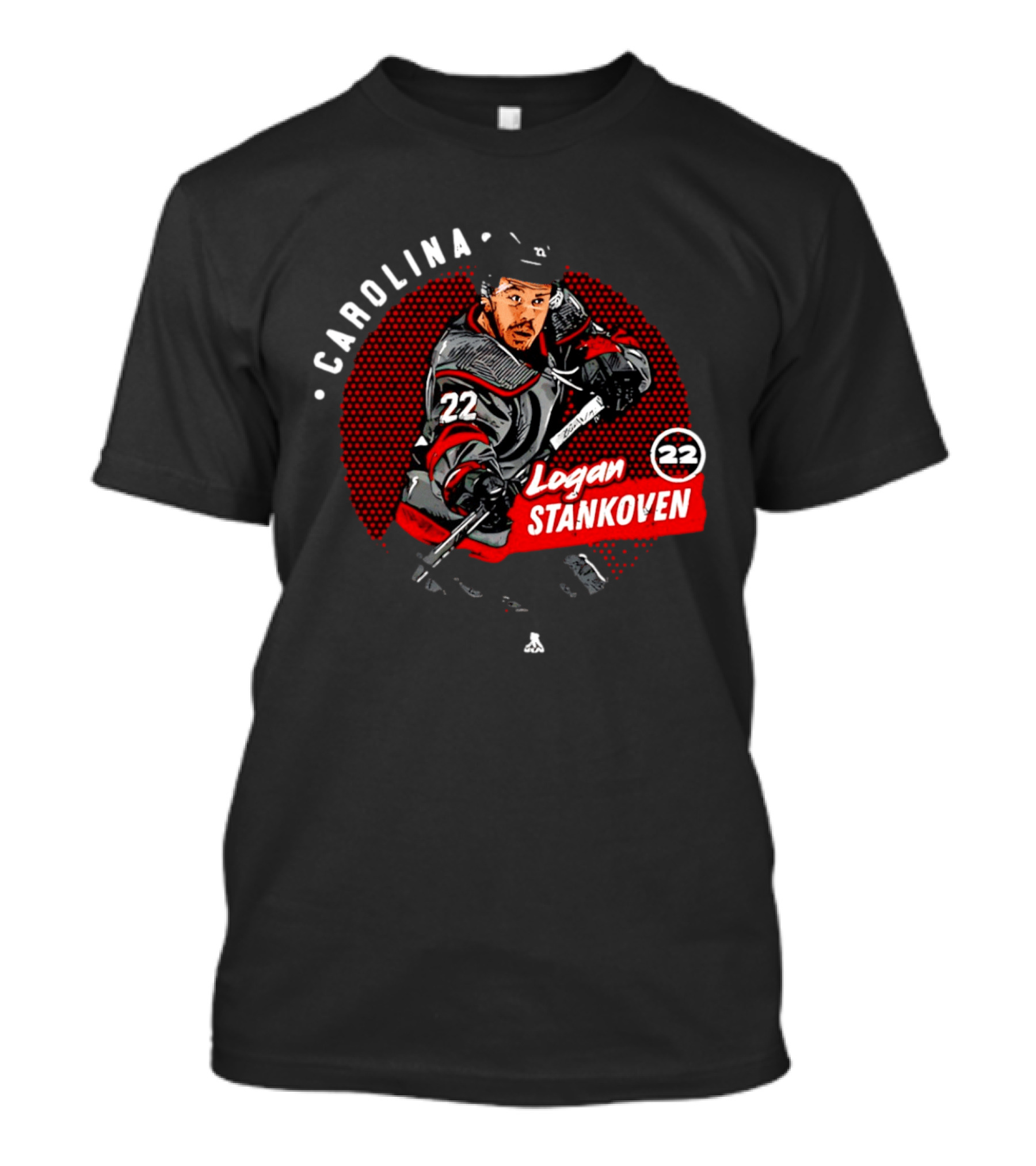 Logan Stankoven 22 Carolina Hurricanes Hockey Player Dots T-Shirt