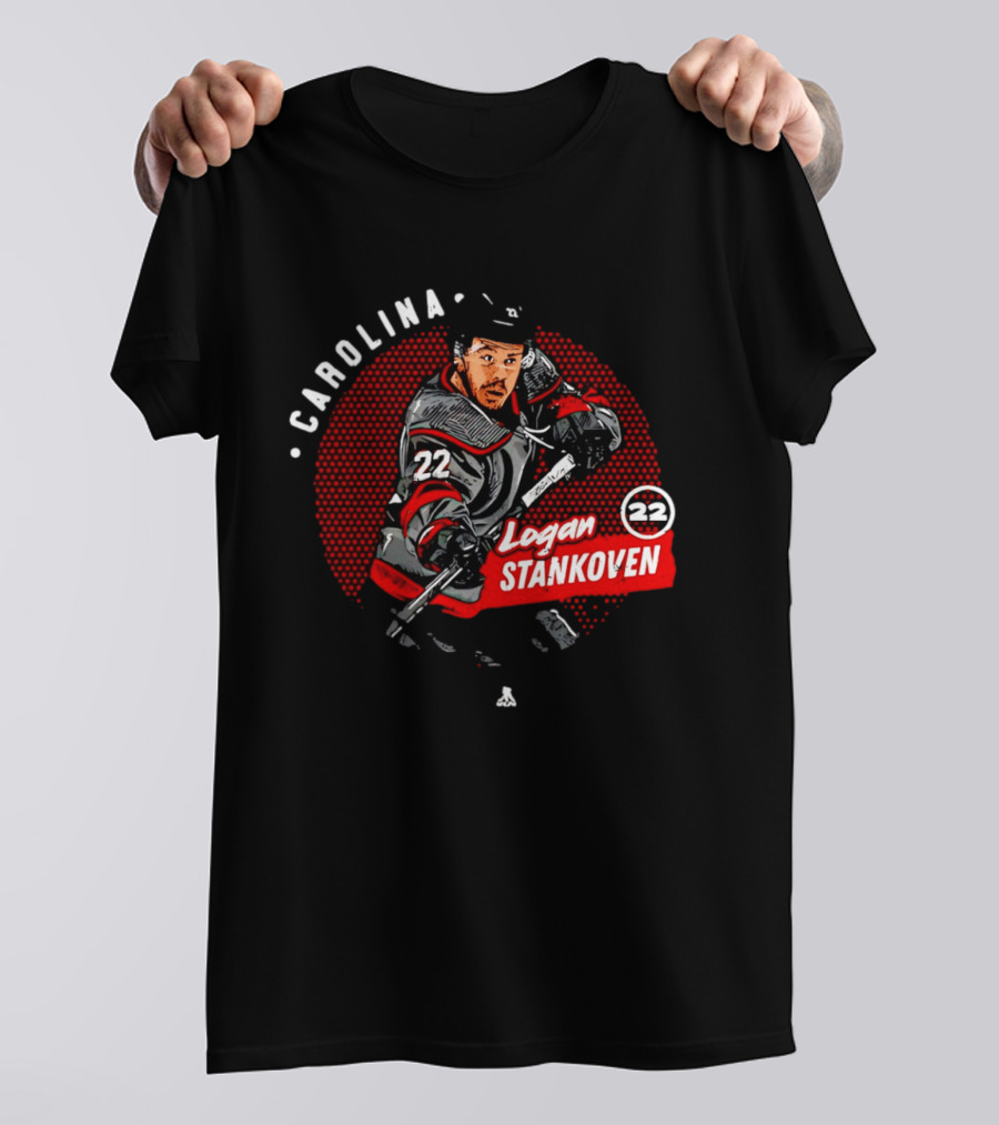 Logan Stankoven 22 Carolina Hurricanes Hockey Player Dots T-Shirt