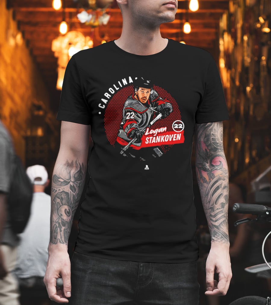 Logan Stankoven 22 Carolina Hurricanes Hockey Player Dots T-Shirt