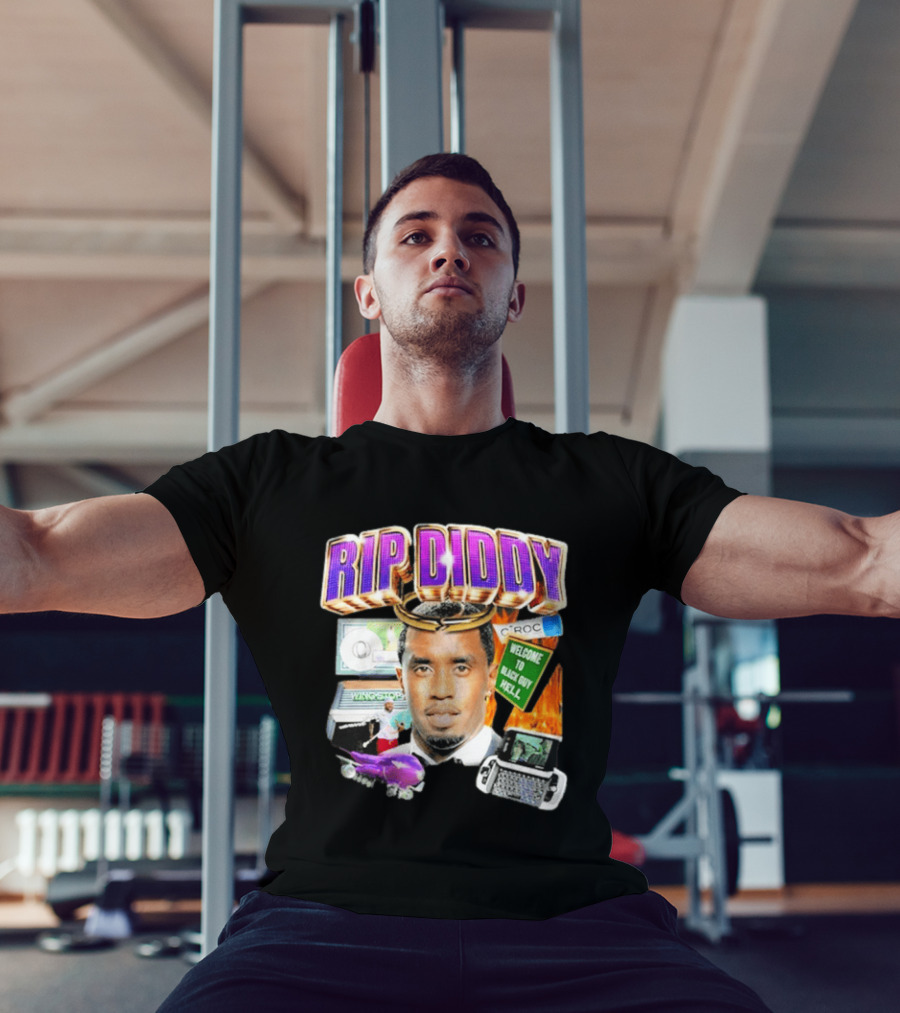 Sam Hyde Rip Diddy Welcome To Black Guy Hell Ciroc Wings 09 Typewriter T-Shirt