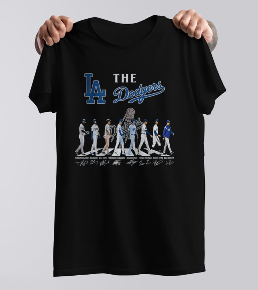 Los Angeles Dodgers Abbey Road MLB Baseball The Dodgers Signatures T-Shirt