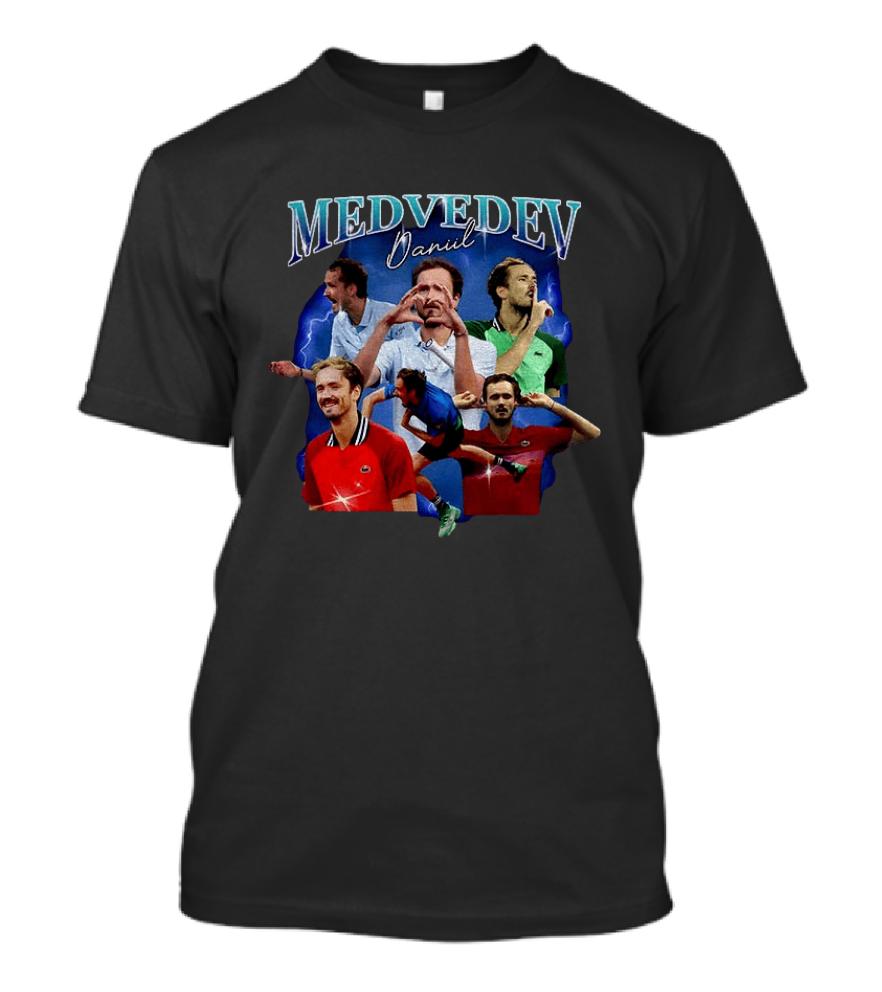 Medvedev Daniil Tennis Champion Dynamic Action Montage T-Shirt