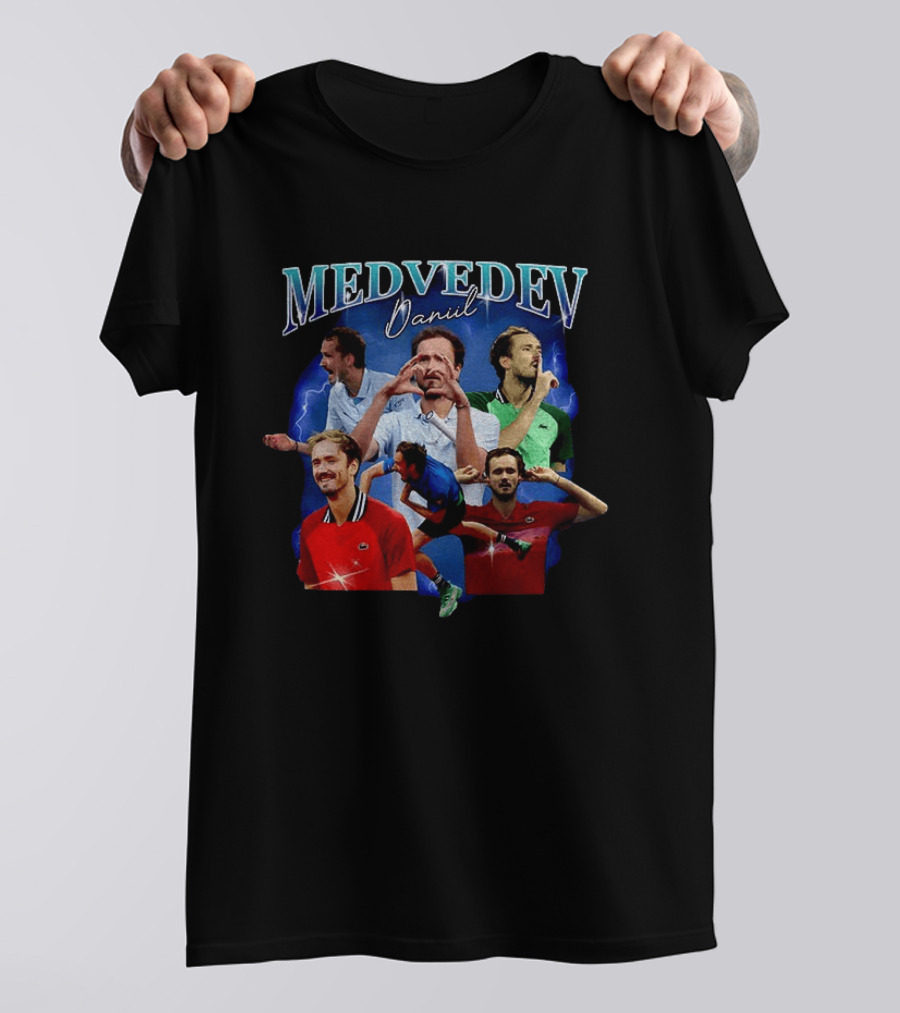 Medvedev Daniil Tennis Champion Dynamic Action Montage T-Shirt