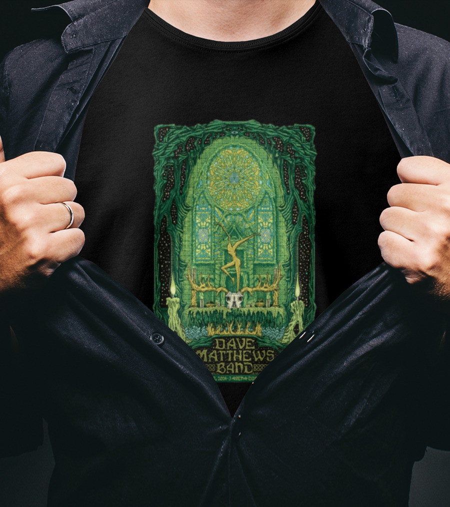 Dave Matthews Band 27 April 2024 3Arena Dublin IE Concert Art With Celtic And Candle T-Shirt