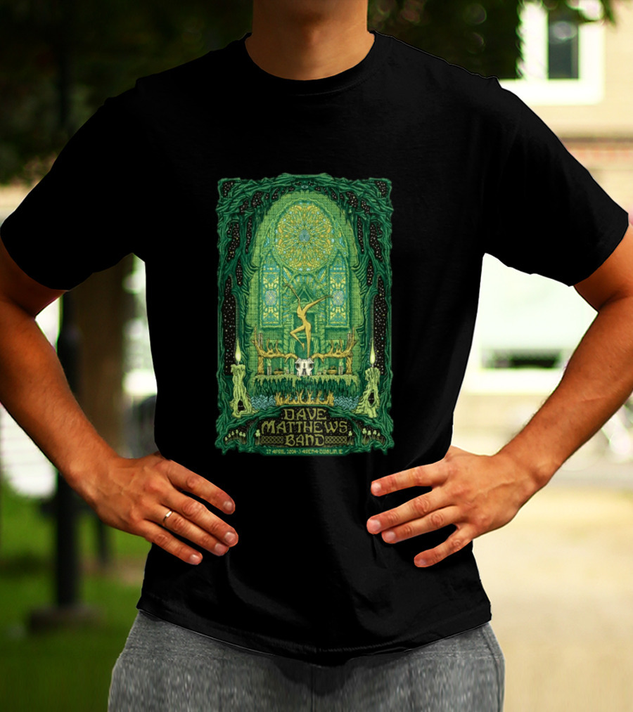 Dave Matthews Band 27 April 2024 3Arena Dublin IE Concert Art With Celtic And Candle T-Shirt