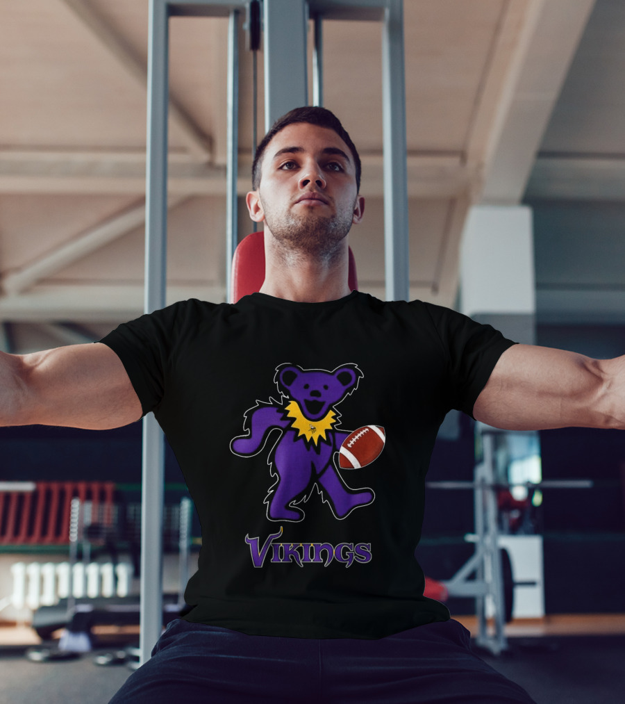 Minnesota Vikings Bear Grateful Dead Night Football 2024 T-Shirt