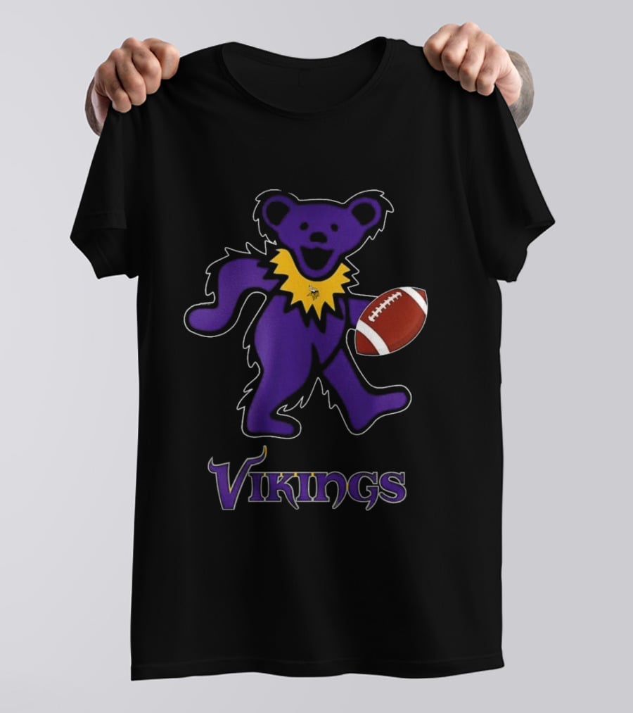 Minnesota Vikings Bear Grateful Dead Night Football 2024 T-Shirt