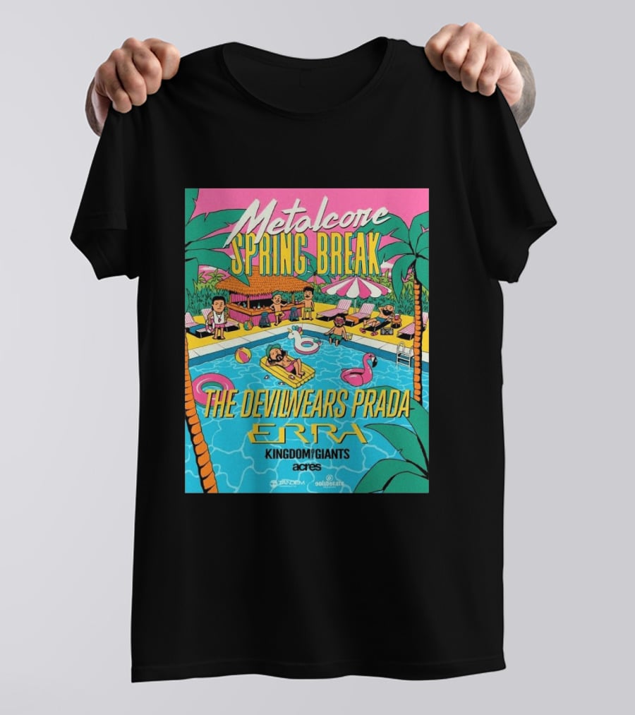 Metalcore Spring Break The Devil Wears Prada ERRA Kingdom Of Giants Acres Tour 2025 T-Shirt