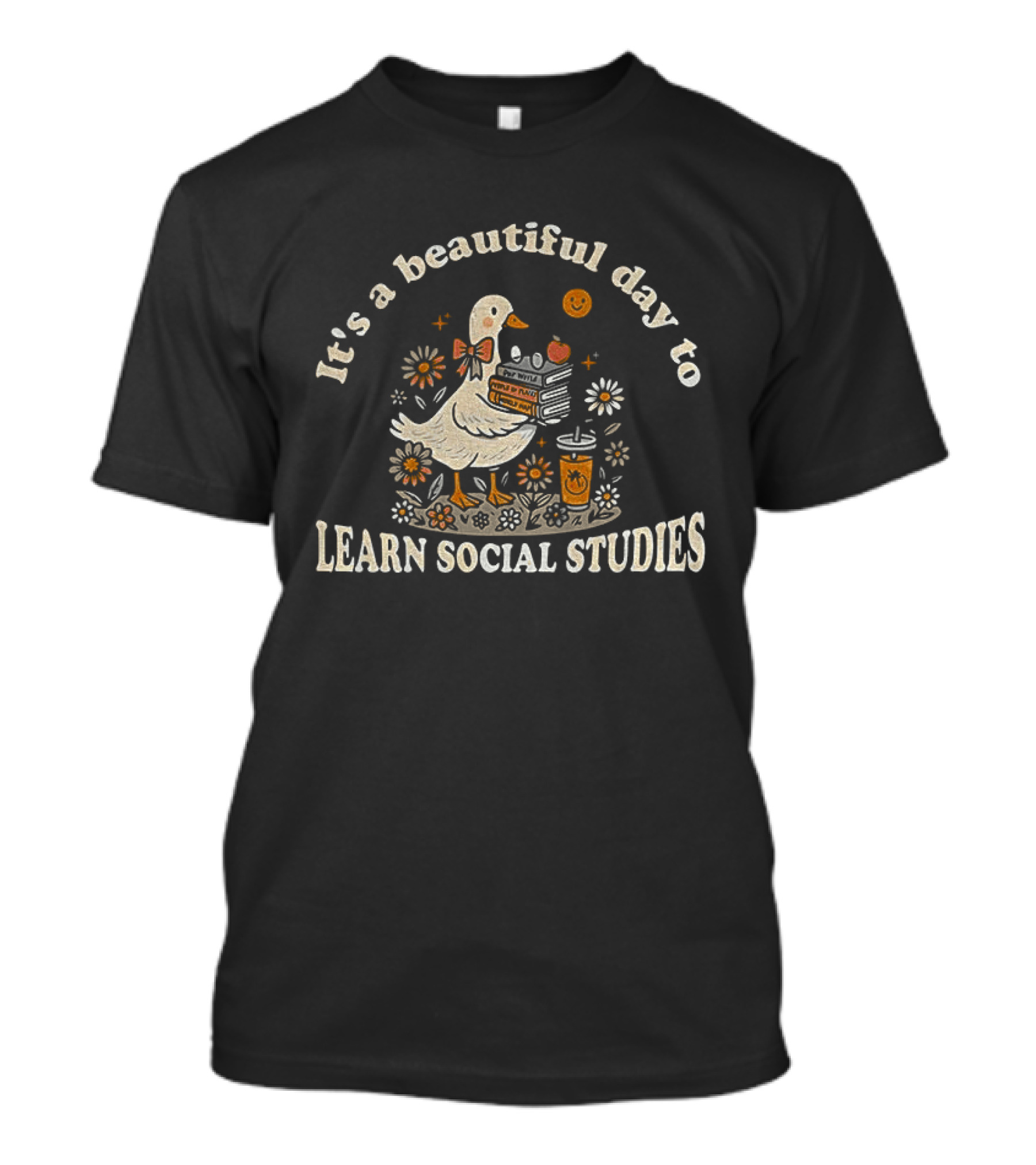 Goose It's A Beautiful Day To Learn Social Studies Happy Halloween T-Shirt