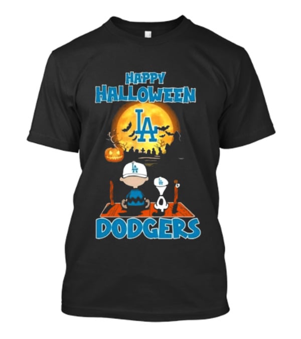 Happy Halloween Los Angeles Dodgers Peanuts Snoopy Charlie Brown T-Shirt
