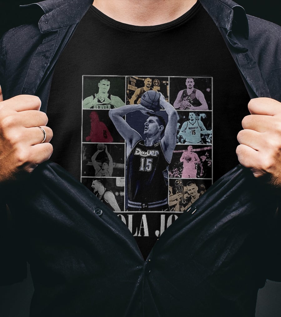Nikola Jokic Denver Nuggets Basketball Collage T-Shirt