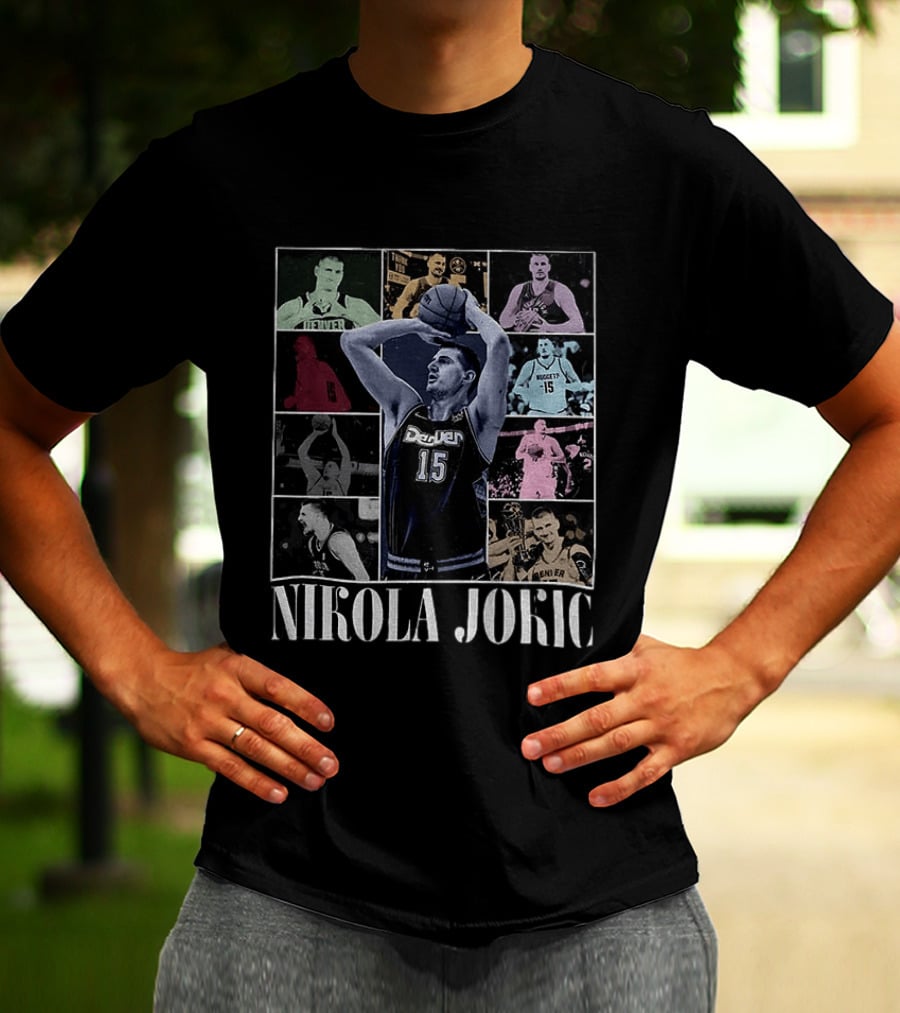 Nikola Jokic Denver Nuggets Basketball Collage T-Shirt