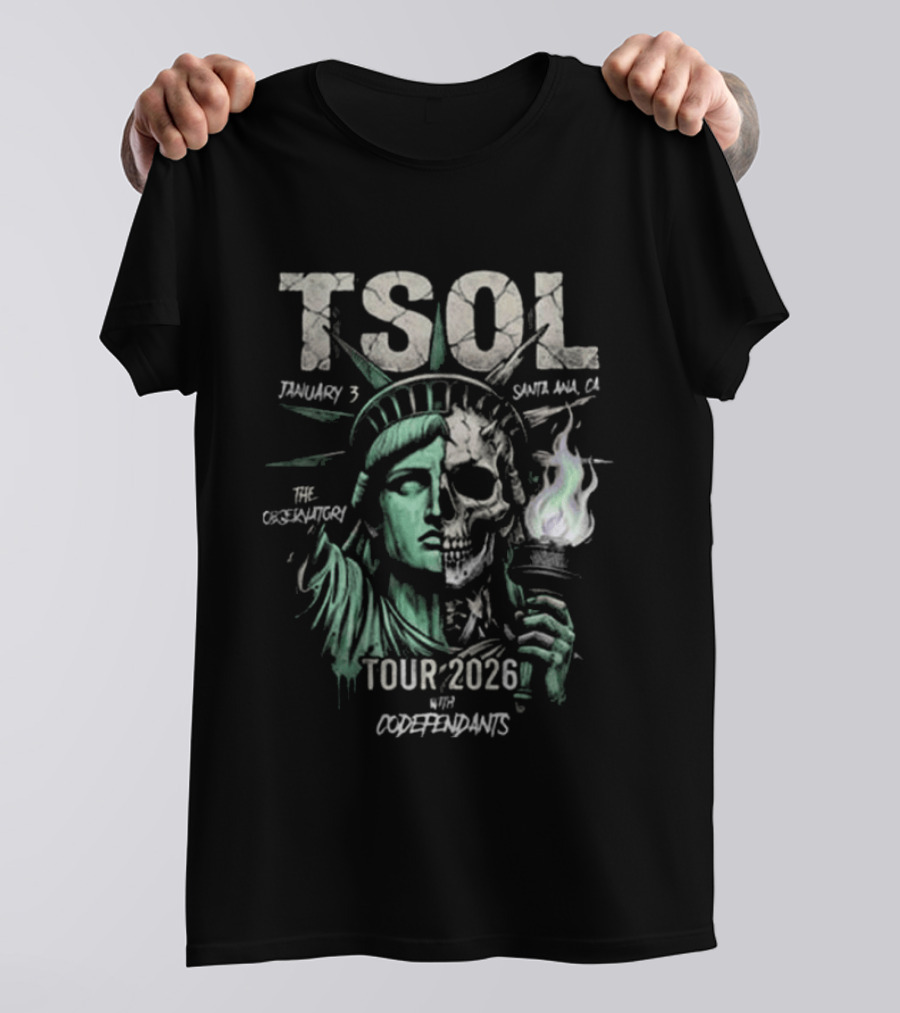 TSOL Tour 2026 The Observatory Santa Ana CA January 3 With Codefendants T-Shirt