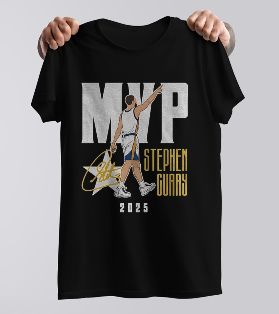 Stephen Curry MVP 2025 Basketball Champion Star Signature T-Shirt