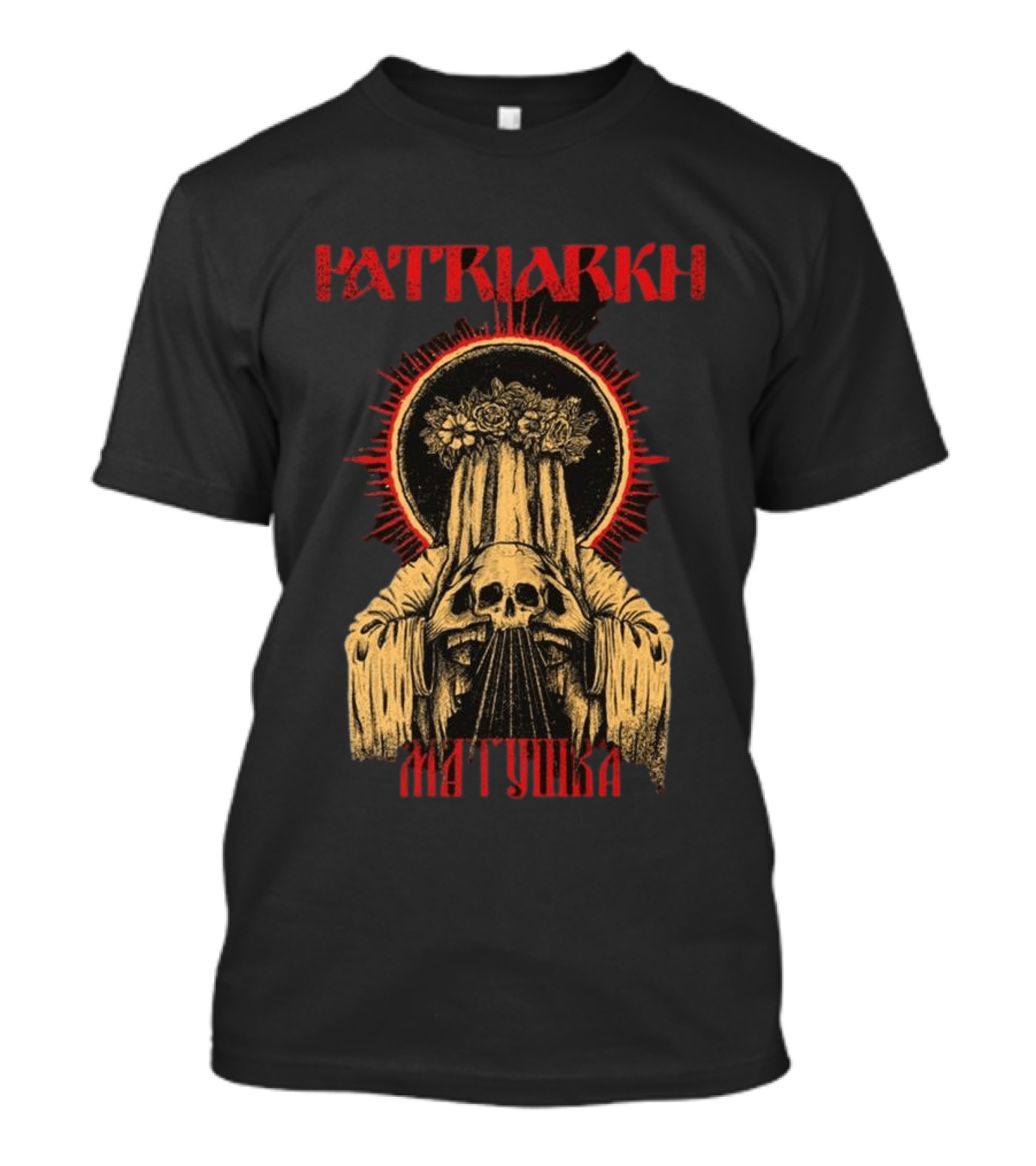 Patriarkh Matushka Skeleton Halo Floral Hooded Figure T-Shirt