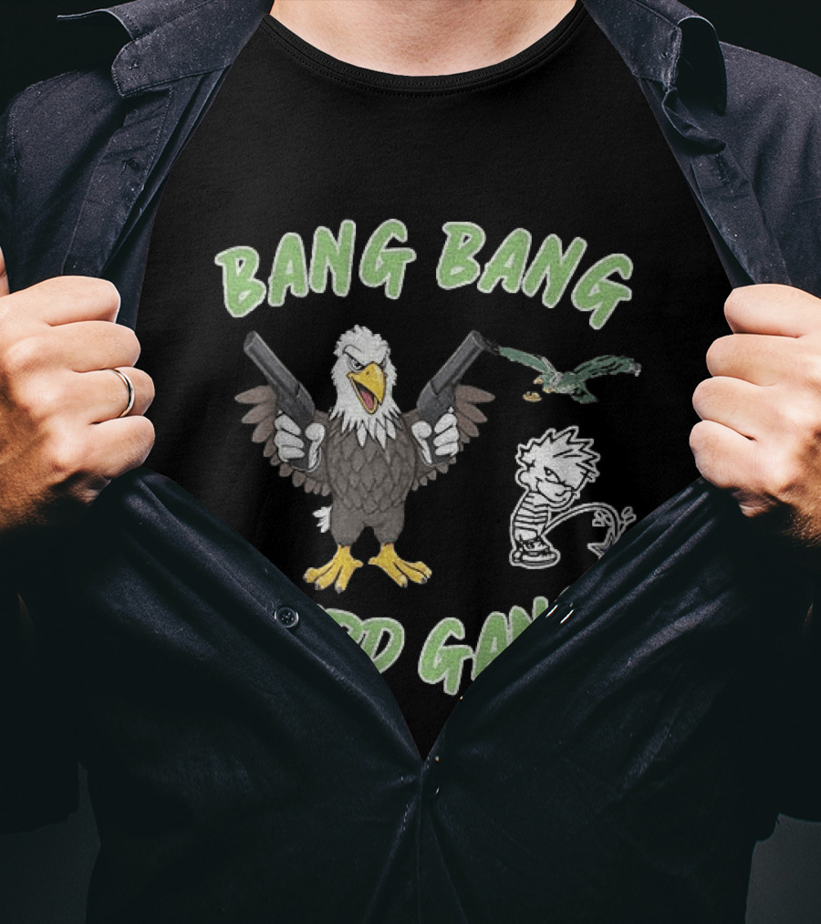 Bang Bang Bird Gang Eagle Guns Calvin Peeing Star T-Shirt