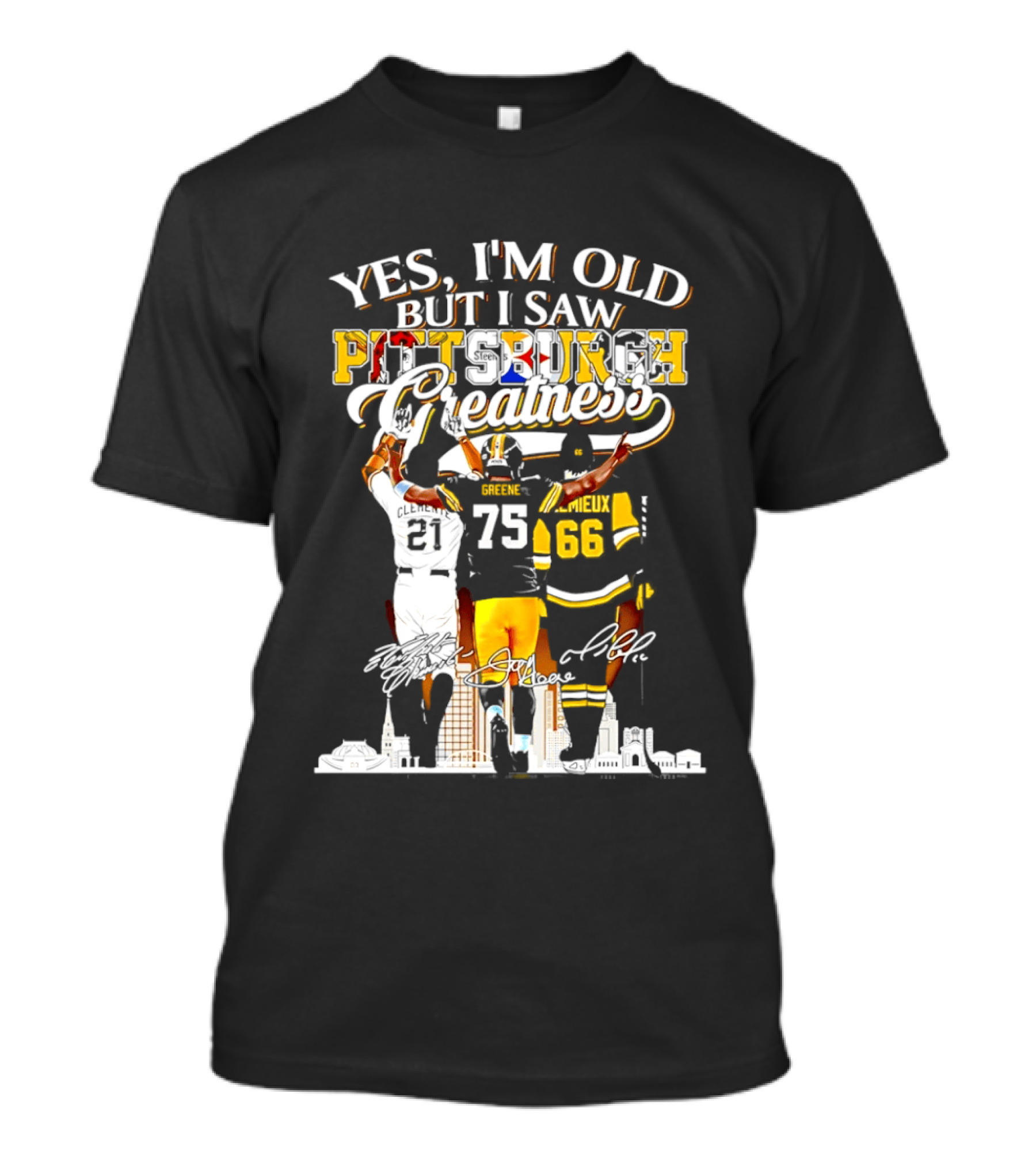 Yes I'm Old But I Saw Pittsburgh Steelers Greatness Signatures T-Shirt