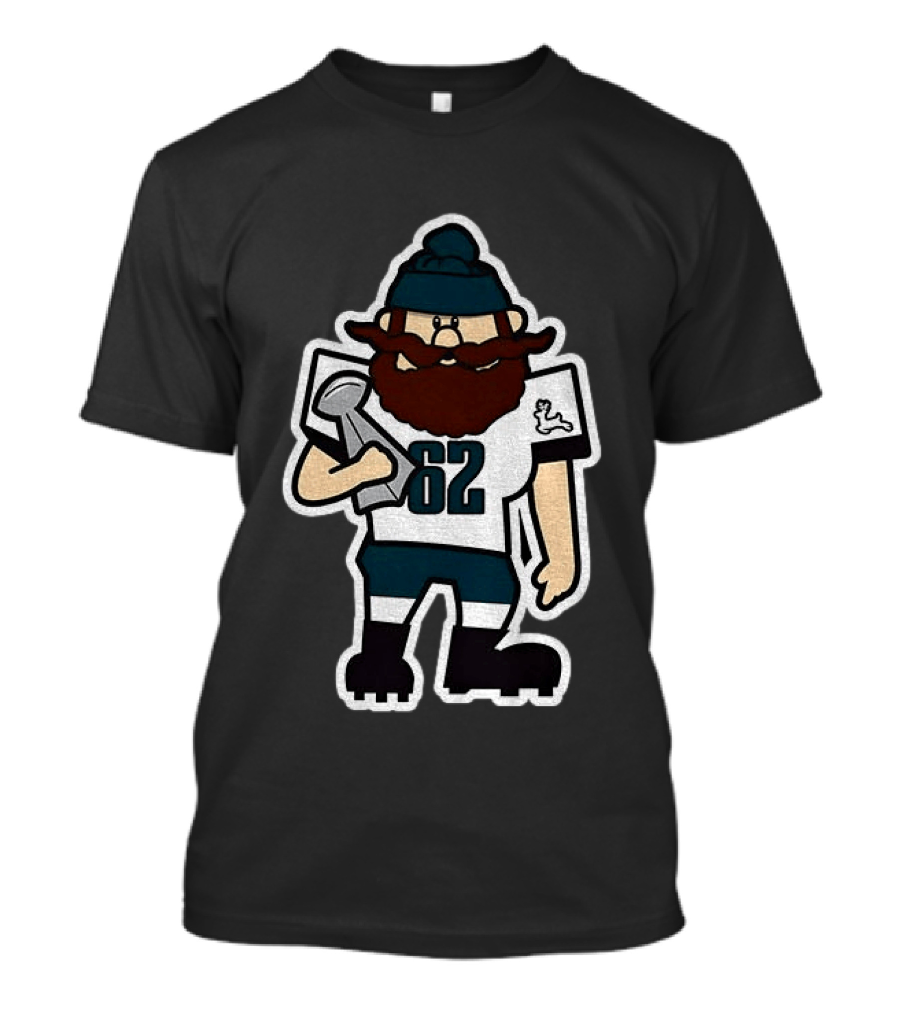 Yukon Cornelius 62 Philadelphia Eagles Football Trophy T-Shirt