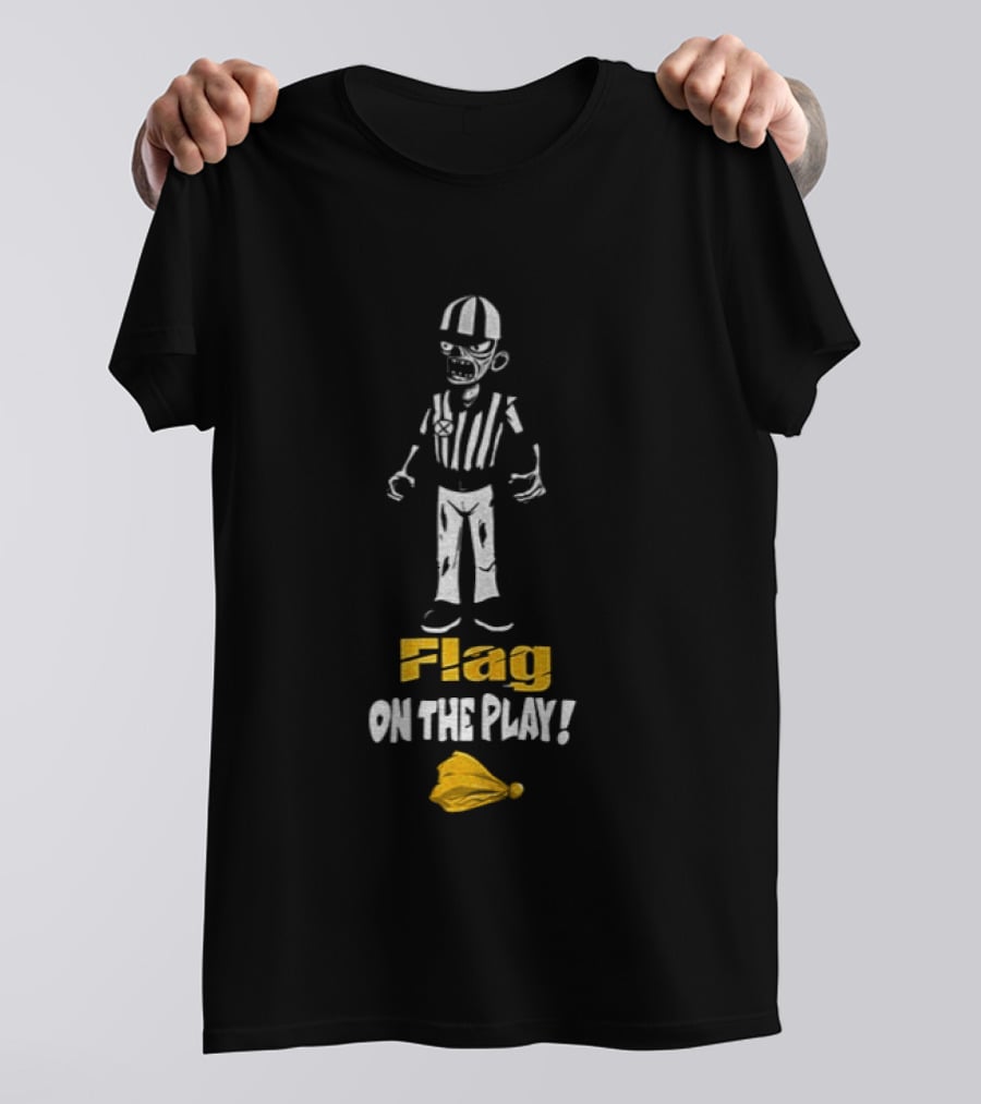 Zombie Referee Flag On The Play Halloween Humor T-Shirt