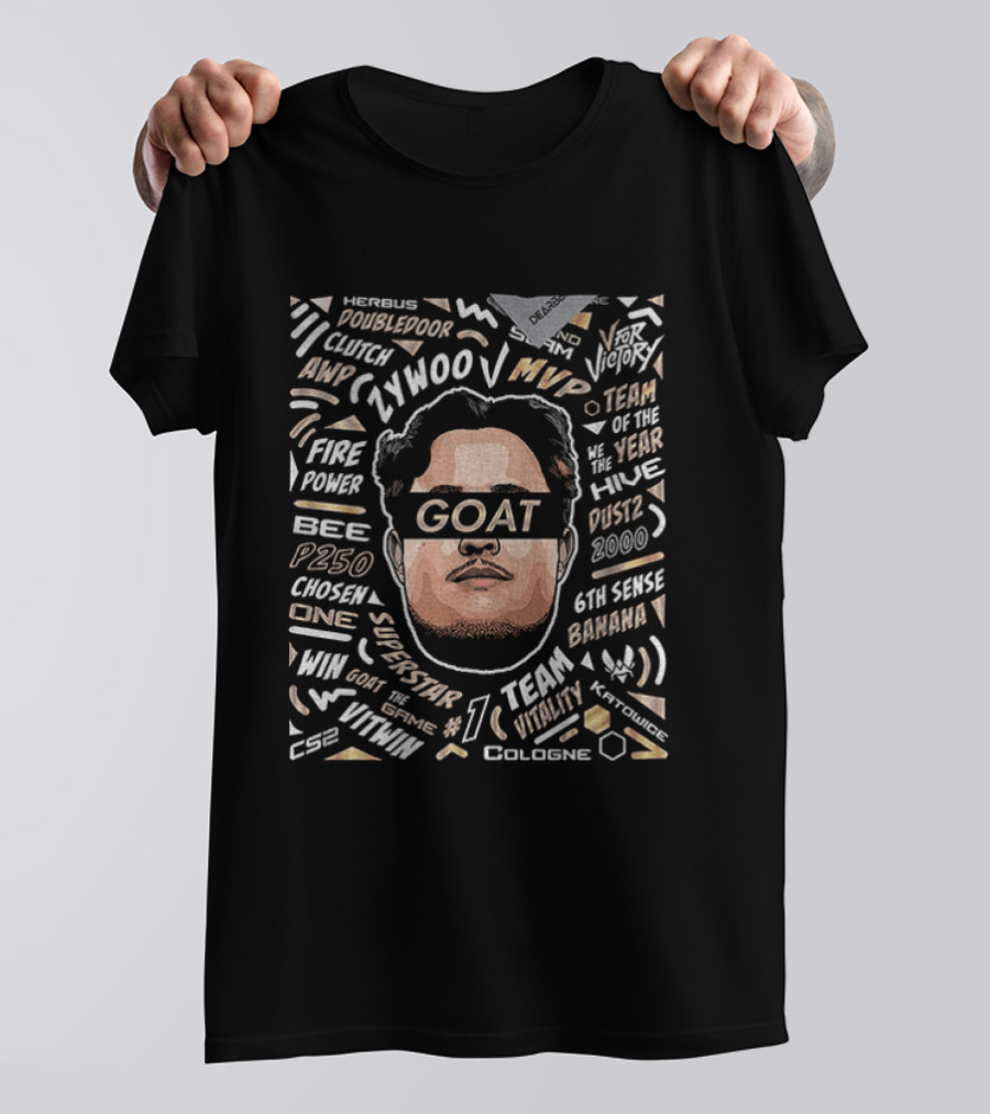 Zywoo Goat Team Vitality MVP Sixth Sense Headshot Clutch Key P250 Powersports T-Shirt