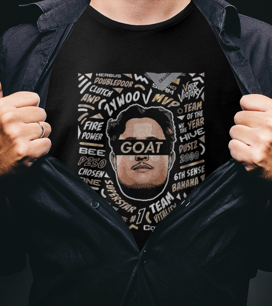 Zywoo Goat Team Vitality MVP Sixth Sense Headshot Clutch Key P250 Powersports T-Shirt