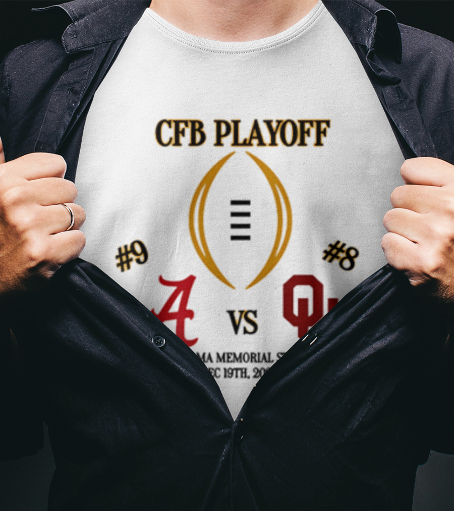 CFB Playoff Alabama Vs Oklahoma December 31 2025 Oklahoma Memorial Stadium T-Shirt