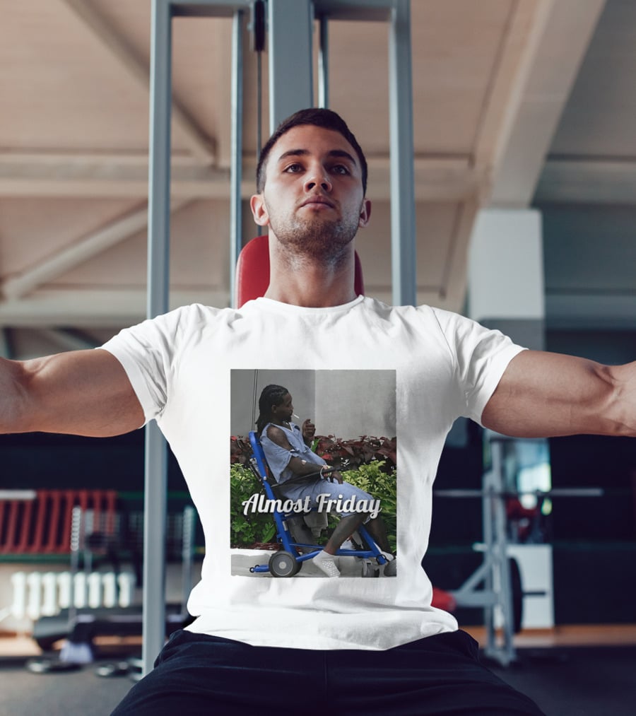 Almost Friday Offset Cigarette Wheelchair Vibes T-Shirt
