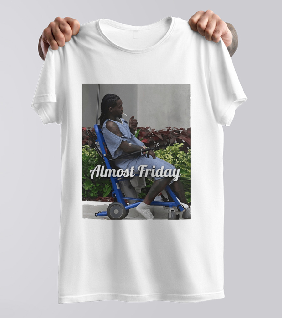 Almost Friday Offset Cigarette Wheelchair Vibes T-Shirt