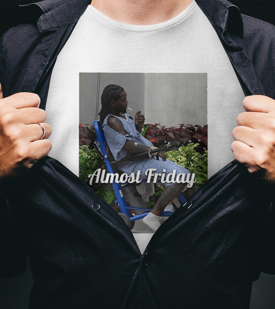 Almost Friday Offset Cigarette Wheelchair Vibes T-Shirt