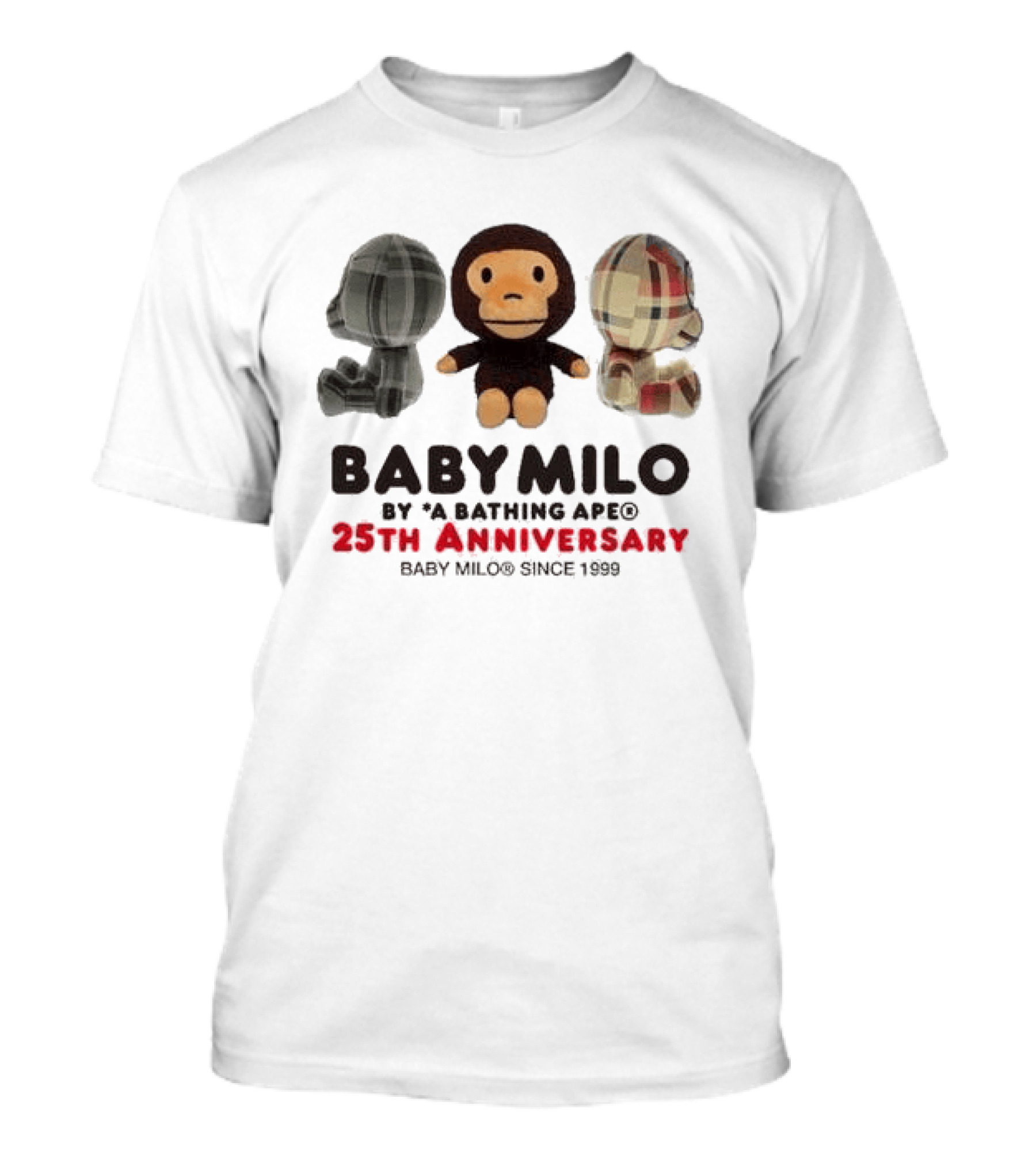 Baby Milo By A Bathing Ape 25th Anniversary Since 1999 Plush Trio T-Shirt