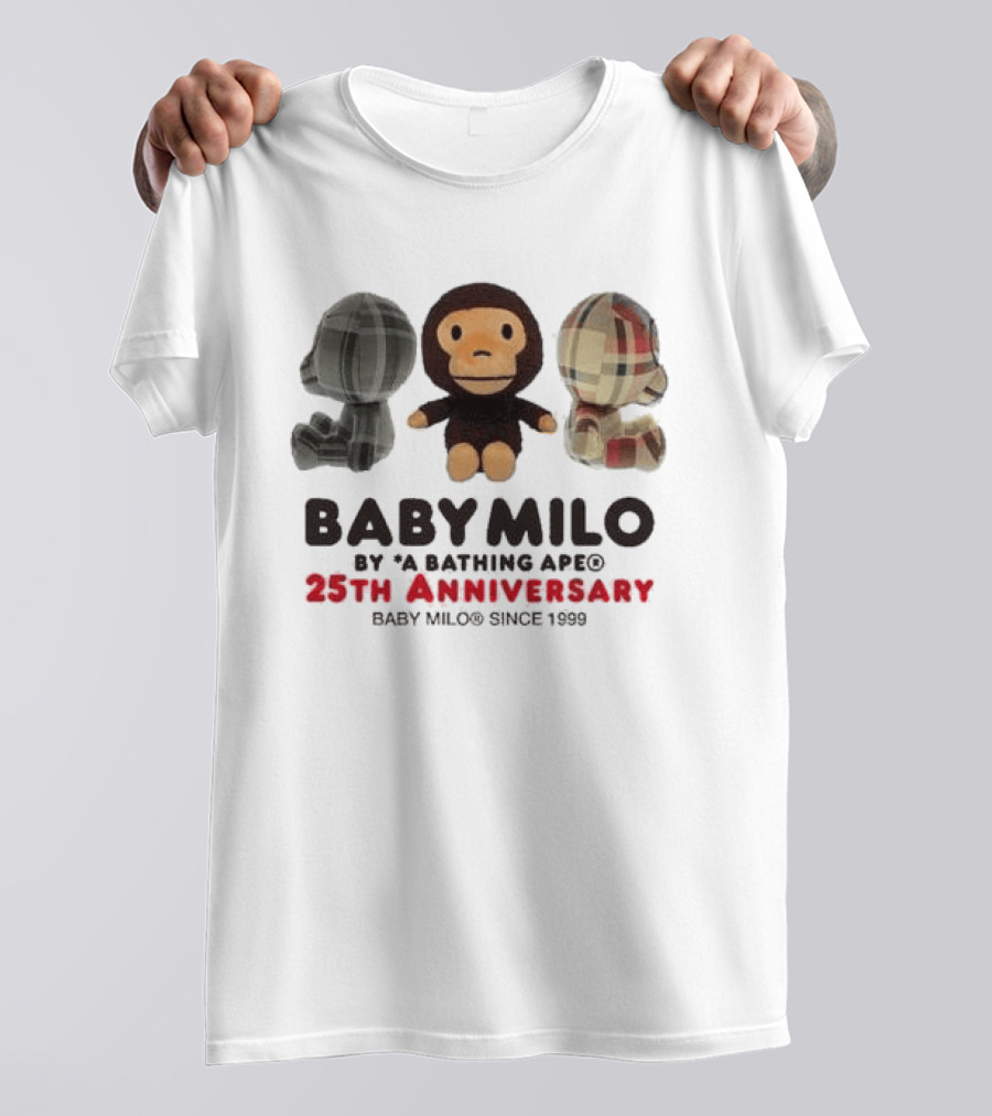 Baby Milo By A Bathing Ape 25th Anniversary Since 1999 Plush Trio T-Shirt