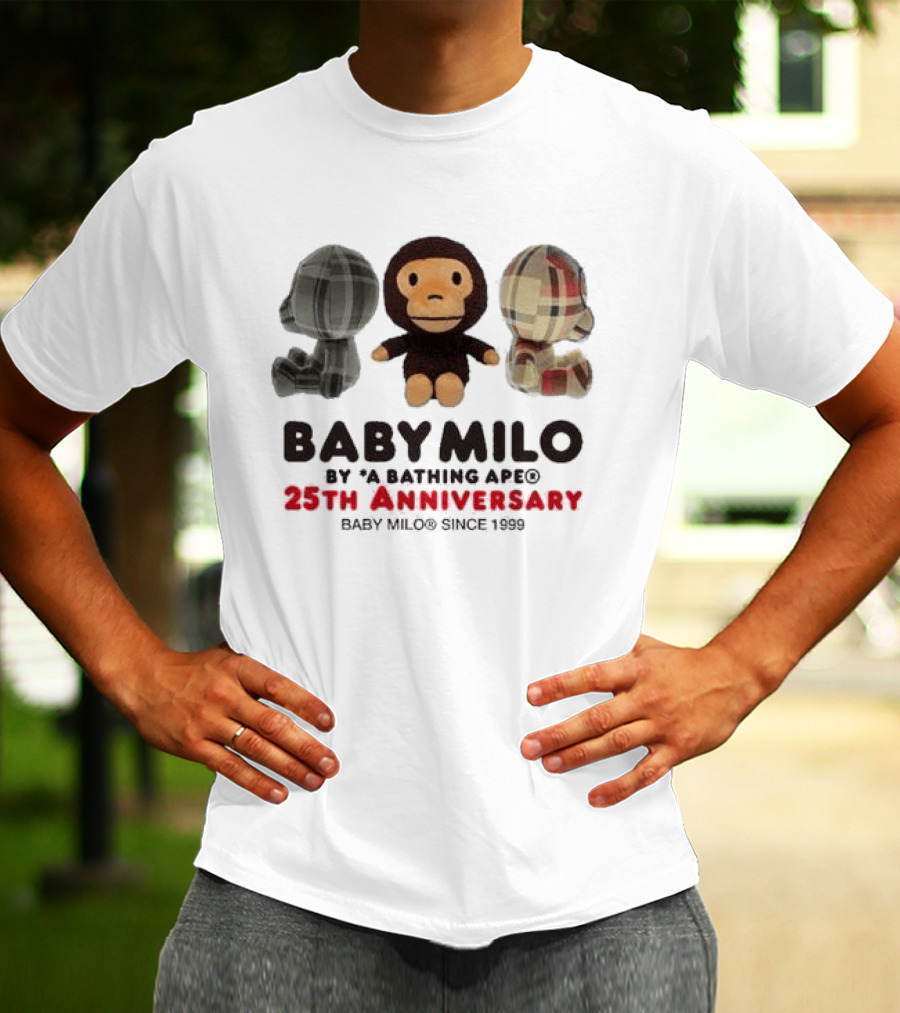 Baby Milo By A Bathing Ape 25th Anniversary Since 1999 Plush Trio T-Shirt