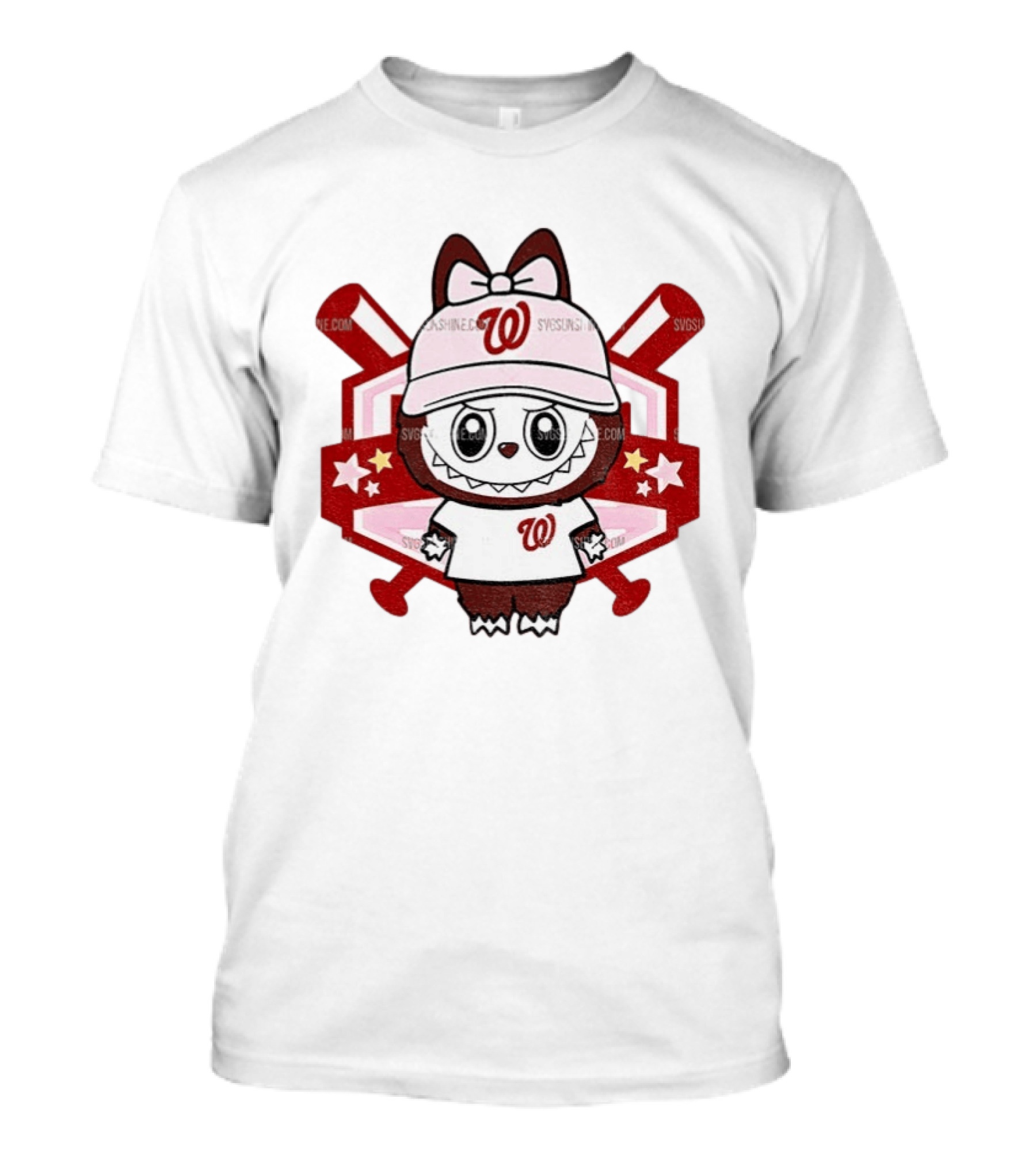 Baseball Girl Labubu Washington Nationals 2025 MLB Team Fan T-Shirt