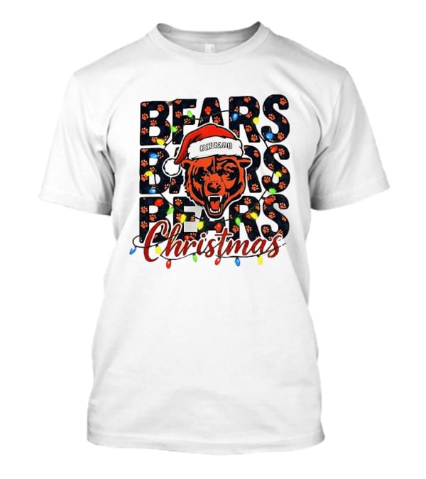 Bears Christmas Bear Santa Claus Chicago Bears Football T-Shirt