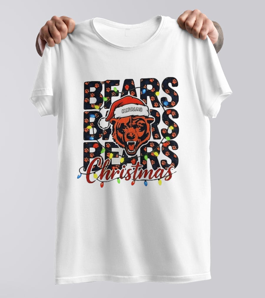 Bears Christmas Bear Santa Claus Chicago Bears Football T-Shirt