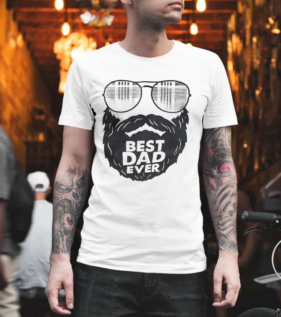 Best Dad Ever Beard Sunglasses T-Shirt