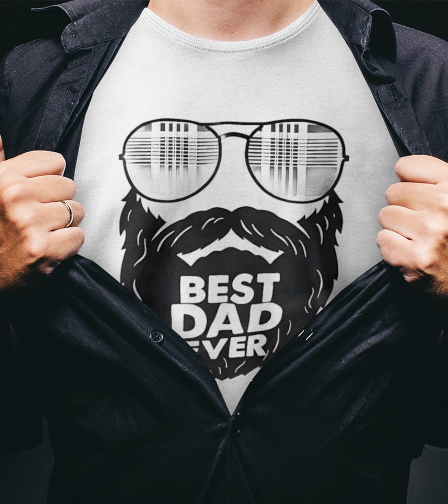 Best Dad Ever Beard Sunglasses T-Shirt