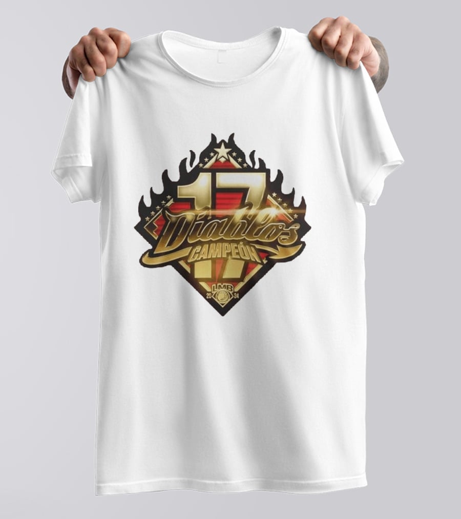 Diablos Rojos Del Mexico 17 Campeon LMB Serie Del Rey 2024 T-Shirt