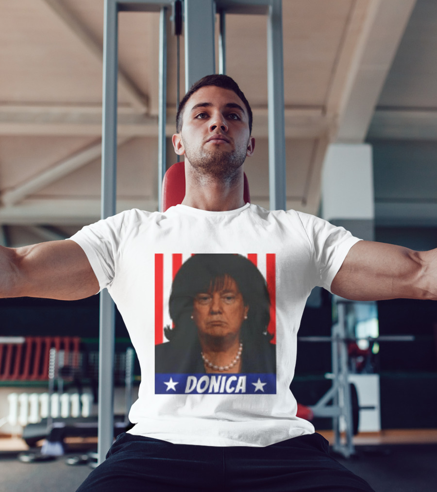 Donica Lewinsky 2025 Campaign Style Stars Red Stripes T-Shirt