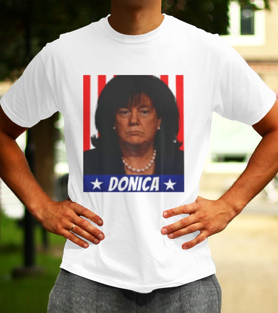 Donica Lewinsky 2025 Campaign Style Stars Red Stripes T-Shirt